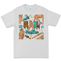 Dove Grey hail hustler and nail art hands with glitter polish seamless pattern b Premium Tee - BundleAndBundleShop