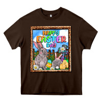 Chocolate Brown Happy Easter Day Heavy Core Tee - OliviaCreatesArt