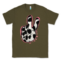 Army Green Black White Dalmatian Peace Sign Classic Tee - Jasminsmagicworld