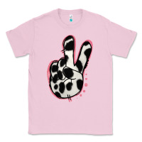 Bubblegum Pink Black White Dalmatian Peace Sign Classic Tee - Jasminsmagicworld
