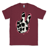 Burgundy Black White Dalmatian Peace Sign Classic Tee - Jasminsmagicworld