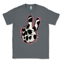 Charcoal Heather Black White Dalmatian Peace Sign Classic Tee - Jasminsmagicworld