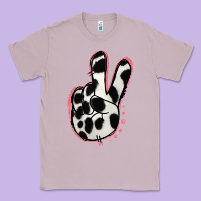 Black White Dalmatian Peace Sign Classic Tee Designed By Jasminsmagicworld
