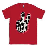 Red Black White Dalmatian Peace Sign Classic Tee - Jasminsmagicworld