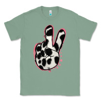 Sage Black White Dalmatian Peace Sign Classic Tee - Jasminsmagicworld