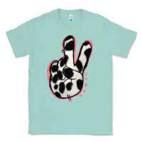 Seafoam Black White Dalmatian Peace Sign Classic Tee - Jasminsmagicworld
