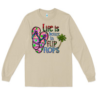Mushroom life is better İn flip flops Long Sleeve Tee - CowhideDigitalArt