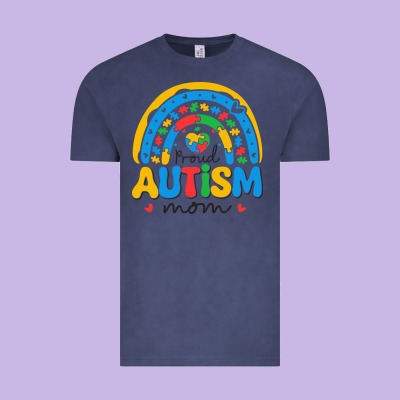 Proud Autism Mom Rainbow Vintage Tee Designed By Cowhidedigitalart