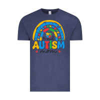 Vintage Denim proud autism mom rainbow Vintage Tee - CowhideDigitalArt