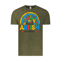Vintage Olive proud autism mom rainbow Vintage Tee - CowhideDigitalArt