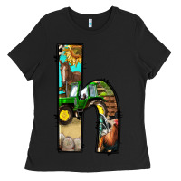 Black farm life alphabet lowercase letters h Ladies Tee - BundleAndBundleShop