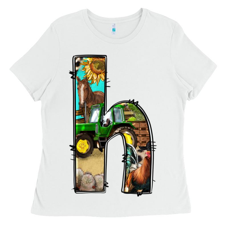 Farm Life Alphabet Lowercase Letters H Ladies Tee by BundleAndBundleShop | Teevron