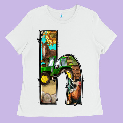 Farm Life Alphabet Lowercase Letters H Ladies Tee Designed By Bundleandbundleshop