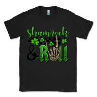 Black St. Patrick's Day Shamrock and roll Classic Tee - OliviaCreatesArt