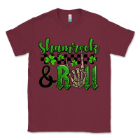 Burgundy St. Patrick's Day Shamrock and roll Classic Tee - OliviaCreatesArt