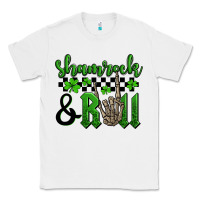 White St. Patrick's Day Shamrock and roll Classic Tee - OliviaCreatesArt