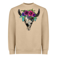 Mushroom cowhide bull skull Heavyweight Sweatshirt - Jasminsmagicworld