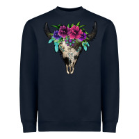 Navy cowhide bull skull Heavyweight Sweatshirt - Jasminsmagicworld