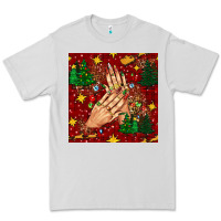 Dove Grey christmas nails and trees with leopard and plaid seamless pattern bbs Premium Tee - BundleAndBundleShop