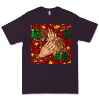 Plum christmas nails and trees with leopard and plaid seamless pattern bbs Premium Tee - BundleAndBundleShop