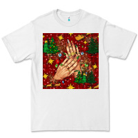 White christmas nails and trees with leopard and plaid seamless pattern bbs Premium Tee - BundleAndBundleShop