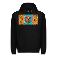 Black mama bear with sunflowers and glasses license plate Premium Hoodie - Artiststas