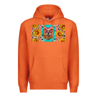 Carrot mama bear with sunflowers and glasses license plate Premium Hoodie - Artiststas