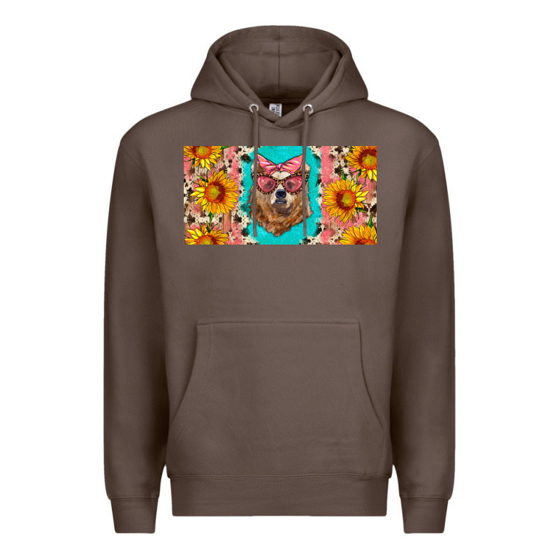 Mama Bear With Sunflowers And Glasses License Plate Premium Hoodie by Artiststas | Teevron