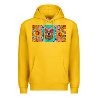 Lemon mama bear with sunflowers and glasses license plate Premium Hoodie - Artiststas