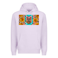 Lilac mama bear with sunflowers and glasses license plate Premium Hoodie - Artiststas