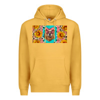 Mustard mama bear with sunflowers and glasses license plate Premium Hoodie - Artiststas