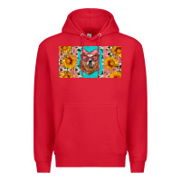 Red mama bear with sunflowers and glasses license plate Premium Hoodie - Artiststas