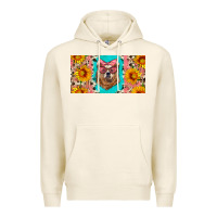 Tofu mama bear with sunflowers and glasses license plate Premium Hoodie - Artiststas