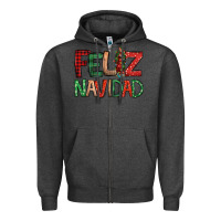Charcoal Heather Feliz Navidad our lady of Guadalupe Christmas Zipper Hoodie - Jasminsmagicworld