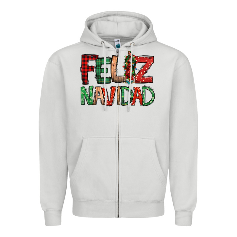 Feliz Navidad Our Lady Of Guadalupe Christmas Zipper Hoodie by Jasminsmagicworld | Teevron