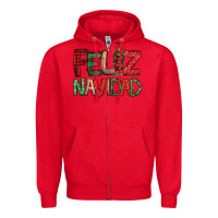 Red Feliz Navidad our lady of Guadalupe Christmas Zipper Hoodie - Jasminsmagicworld