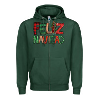 Sports Green Feliz Navidad our lady of Guadalupe Christmas Zipper Hoodie - Jasminsmagicworld