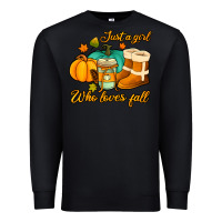 Black just a girl who loves fall Premium Sweatshirt - Jasminsmagicworld