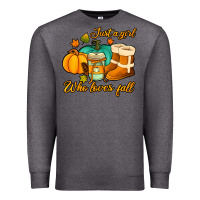 Charcoal Heather just a girl who loves fall Premium Sweatshirt - Jasminsmagicworld