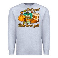 Heather Grey just a girl who loves fall Premium Sweatshirt - Jasminsmagicworld