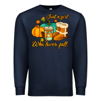 Navy just a girl who loves fall Premium Sweatshirt - Jasminsmagicworld