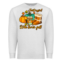 Oatmeal Heather just a girl who loves fall Premium Sweatshirt - Jasminsmagicworld