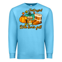 Ocean Blue just a girl who loves fall Premium Sweatshirt - Jasminsmagicworld