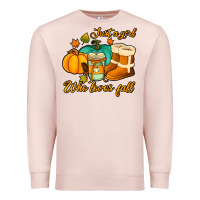 Pale Pink just a girl who loves fall Premium Sweatshirt - Jasminsmagicworld