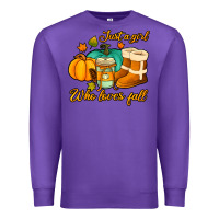 Purple just a girl who loves fall Premium Sweatshirt - Jasminsmagicworld