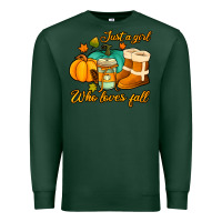 Sports Green just a girl who loves fall Premium Sweatshirt - Jasminsmagicworld