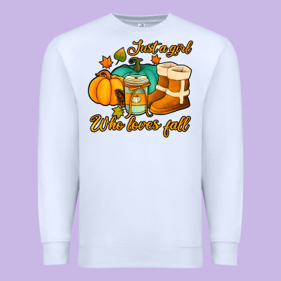 Just A Girl Who Loves Fall Premium Sweatshirt Designed By Jasminsmagicworld