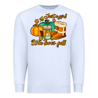 White just a girl who loves fall Premium Sweatshirt - Jasminsmagicworld