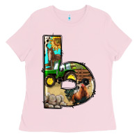 Bubblegum Pink farm life alphabet lowercase letters b Ladies Tee - BundleAndBundleShop