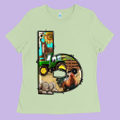 Farm Life Alphabet Lowercase Letters B Ladies Tee Designed By Bundleandbundleshop